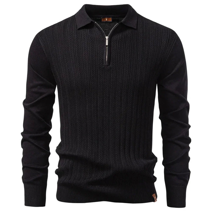 Armand - Luxury Structured Zip-Up Polo Shirt For Men