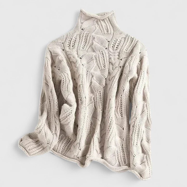 CINDY – DELICATE CABLE KNIT TURTLENECK