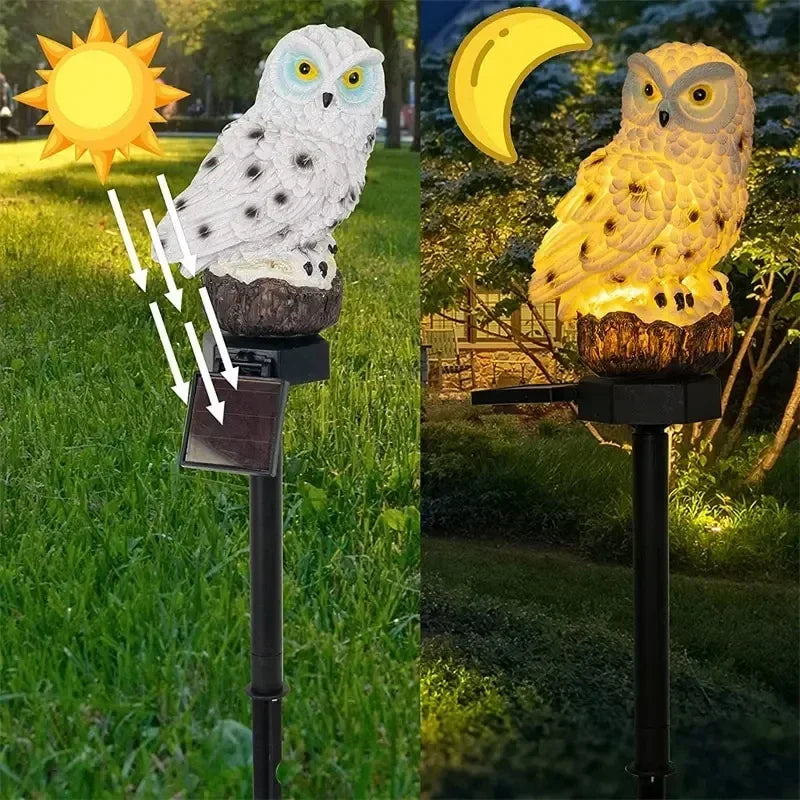 Solar-Powered Garden Lamp Shaped Like an Owl