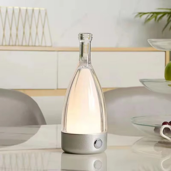 BowLift | Wine Bottle Desk Lamp with Bluetooth Speaker – Rechargeable Modern Bedside Night Light