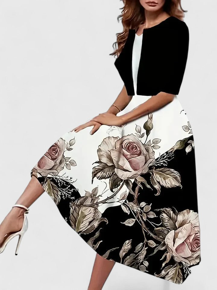 AURORA – BLOSSOM ELEGANCE MIDI DRESS