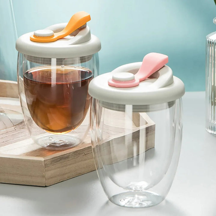 Azura | Leak-Proof Double Wall Glass Transparent Mug