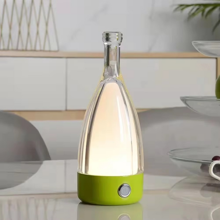 BowLift | Wine Bottle Desk Lamp with Bluetooth Speaker – Rechargeable Modern Bedside Night Light