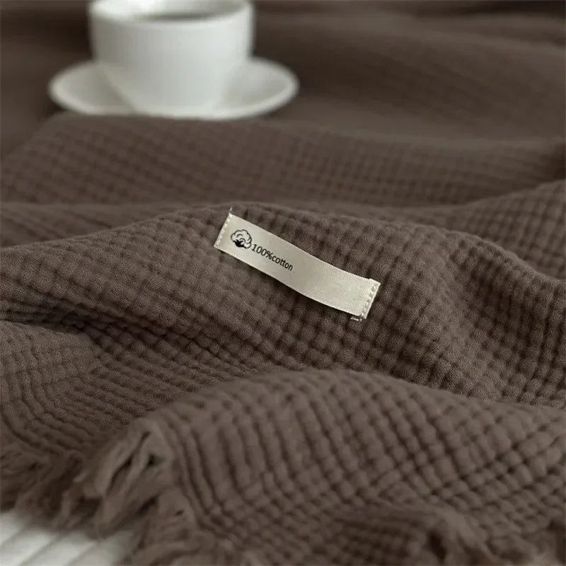 BowLift | Solid color cotton sofa blanket