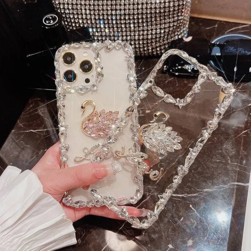 Azura | Sparkle Shell Diamond Bow iPhone Case