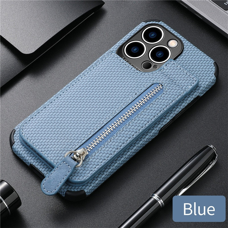 Azura | Zip Zip Elegance Wallet iPhone Case