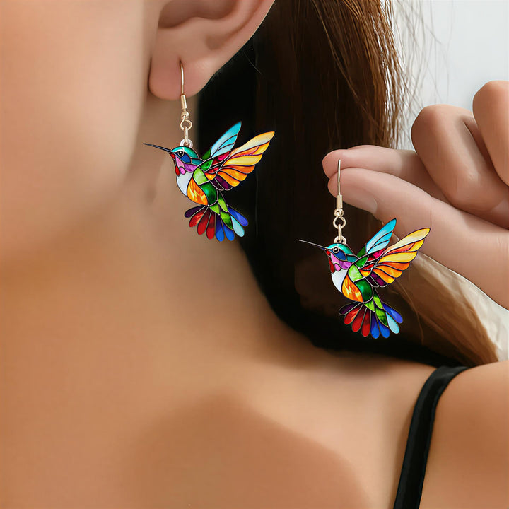 Lucky Hummingbird Earrings with Free Necklace