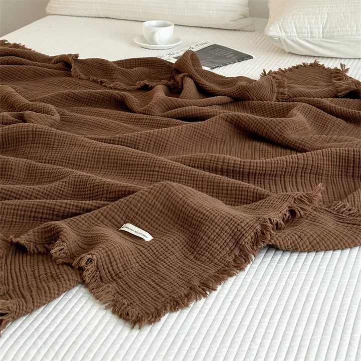 BowLift | Solid color cotton sofa blanket