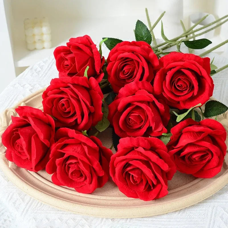 BowLift | 20 pieces Realistic Velvet Silk Rose Bouquet