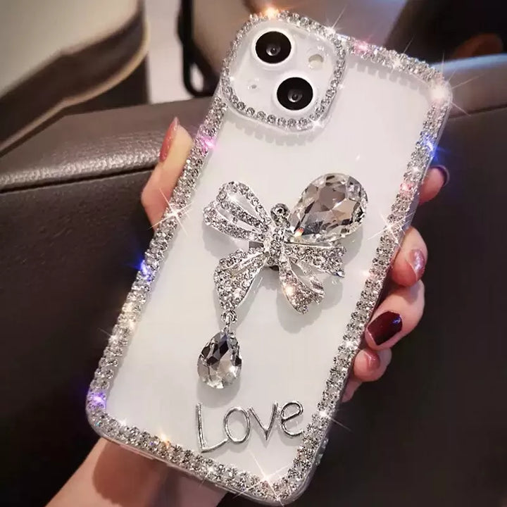 Azura | Sparkle Shell Diamond Bow iPhone Case