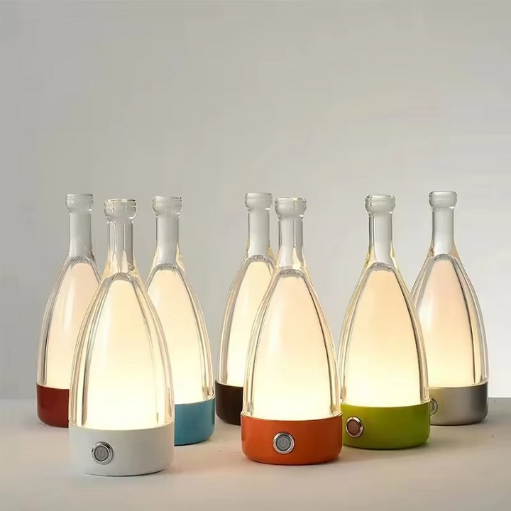 BowLift | Wine Bottle Desk Lamp with Bluetooth Speaker – Rechargeable Modern Bedside Night Light