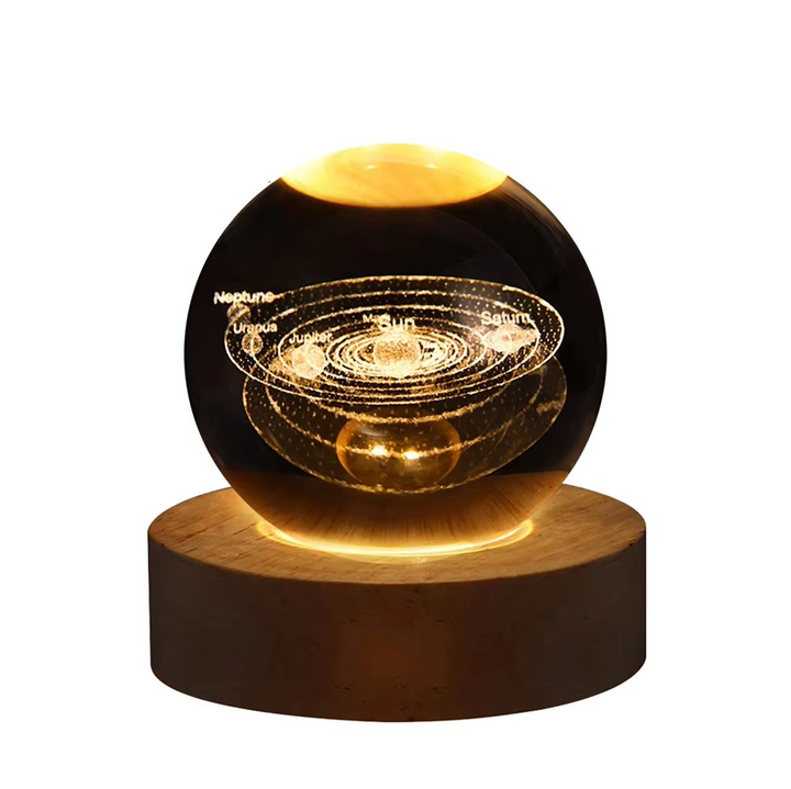 BowLift | 2.36 in RGB Crystal Ball Night Light with Milky Way and Moon - Cosmos-Inspired Bedside Decoration