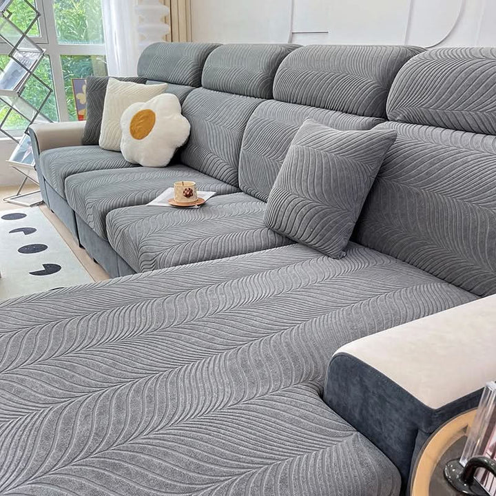 BowLift | PlushSecure - Elegant Jacquard Sofa Cover for Non-Slip Comfort