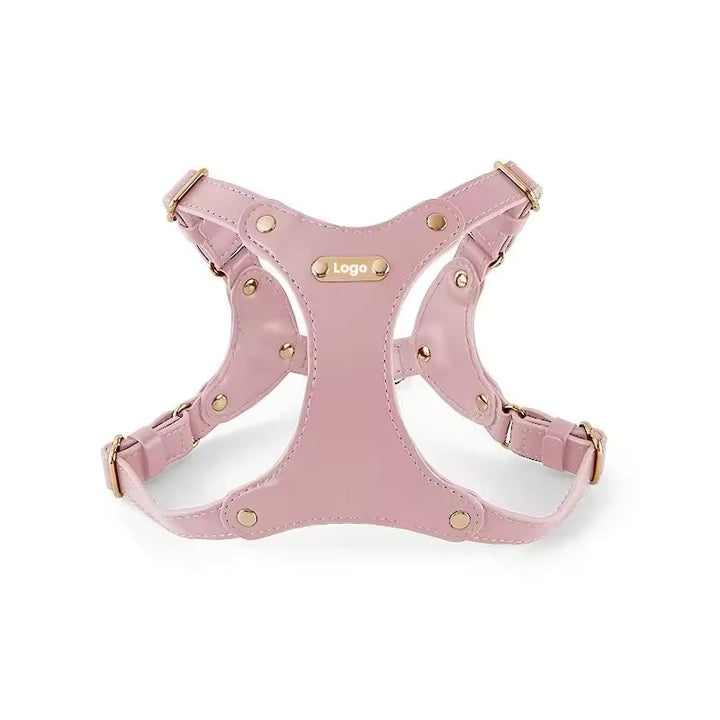 Adjustable Leather Dog Harness with Custom Engraving Azura