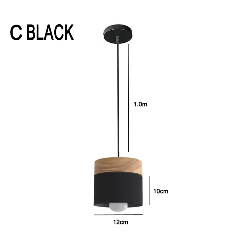 BowLift | Nordic LED Pendant Lights Made of Metal and Wood - Modern Hanging Lamps for Dining Room and Kitchen