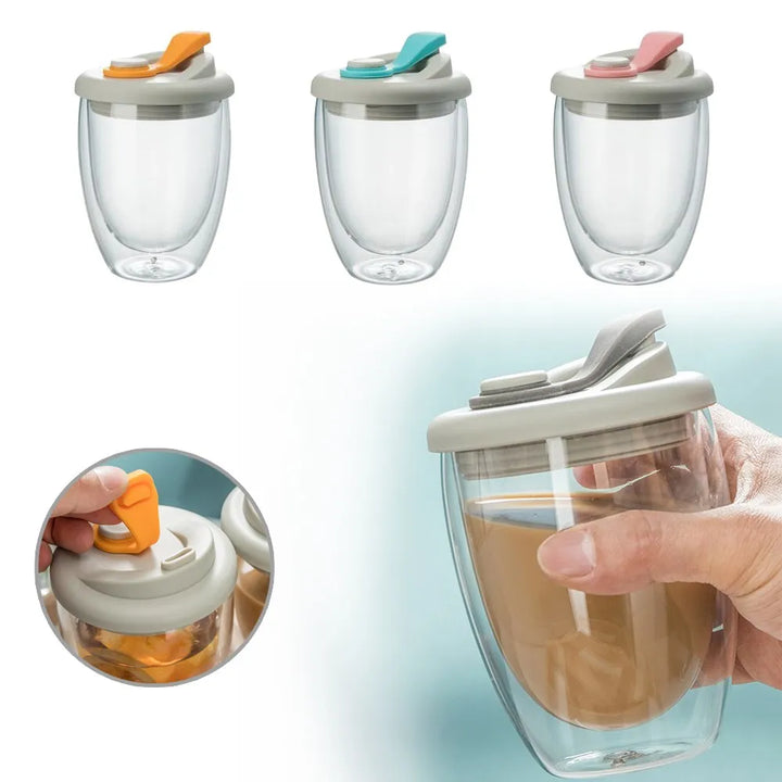 Azura | Leak-Proof Double Wall Glass Transparent Mug