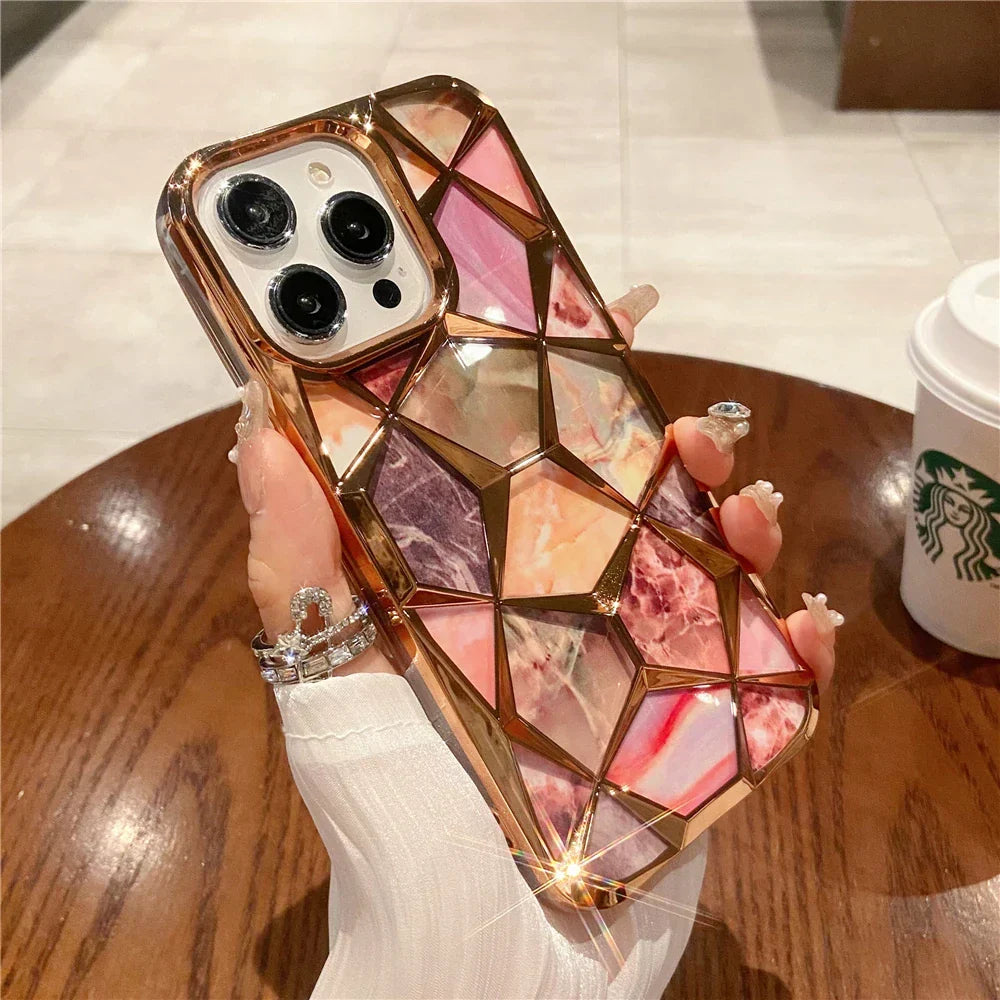 Azura | Geometric Colorful Marble iPhone Case
