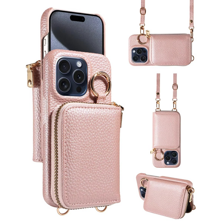 Azura | Premium Leather Multi-Function iPhone Case with Anti-Degaussing Protection