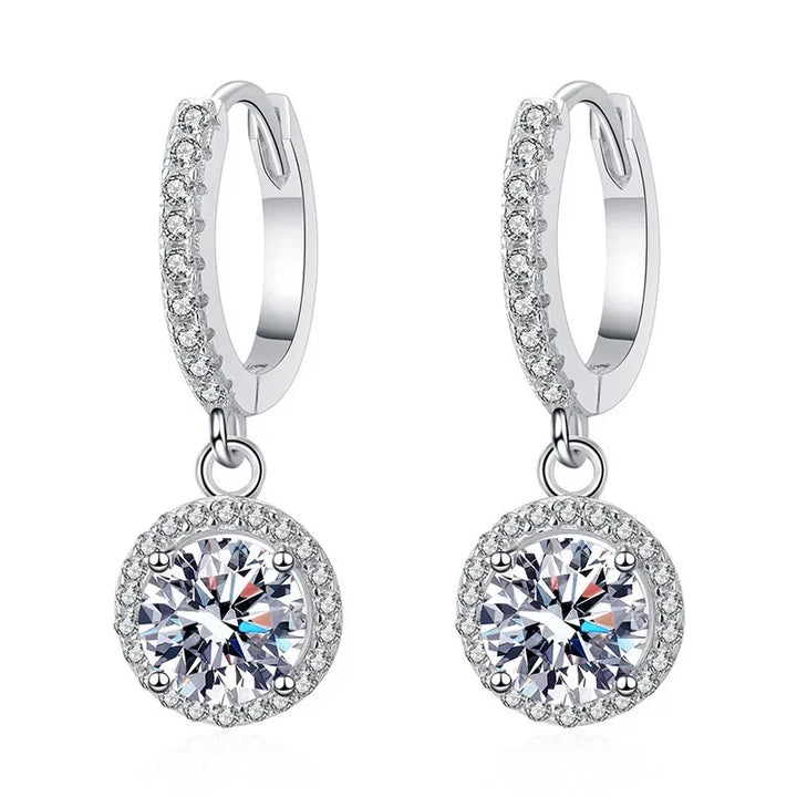 Sterling Silver 1 Carat Moissanite Earrings