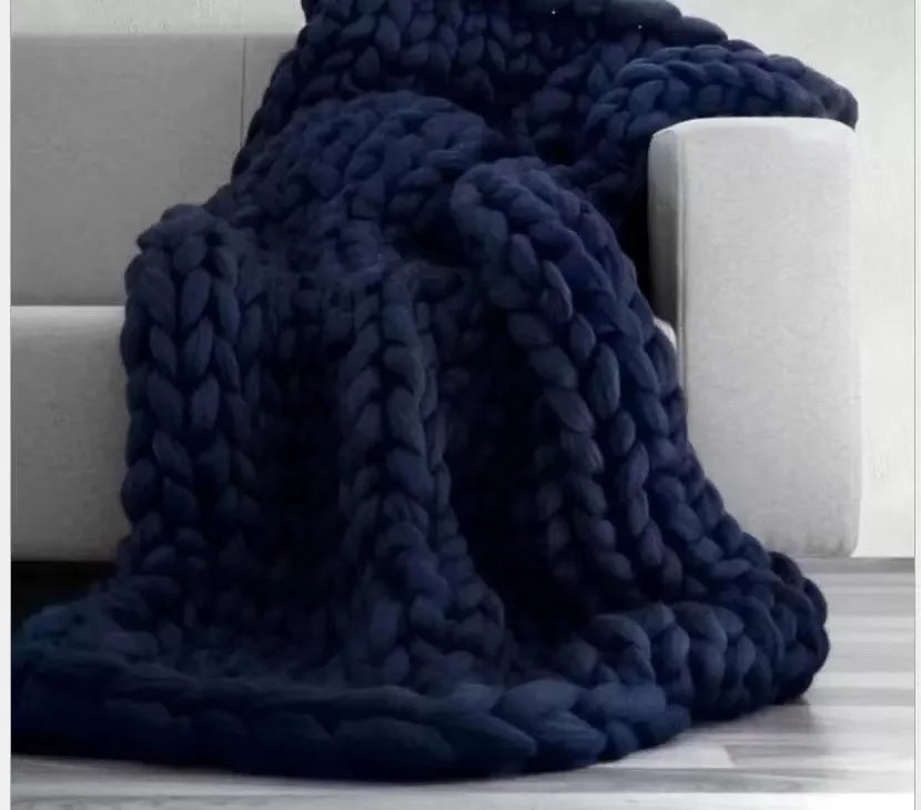 Azura | Chunky Knit Blanket – Cozy Wool Blanket for Every Room – Soft & Warm – Perfect for Sofa and Bed