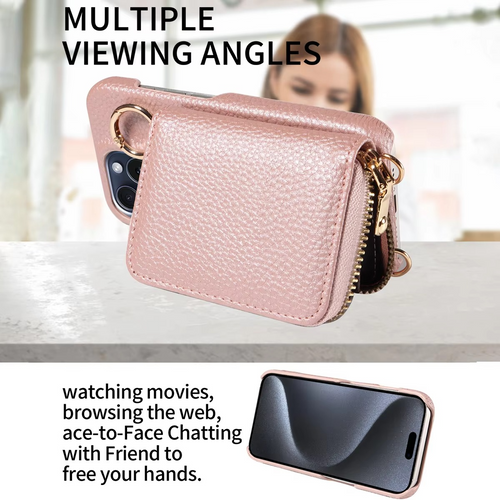 Azura | Premium Leather Multi-Function iPhone Case with Anti-Degaussing Protection