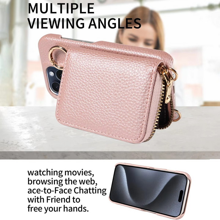 Azura | Premium Leather Multi-Function iPhone Case with Anti-Degaussing Protection