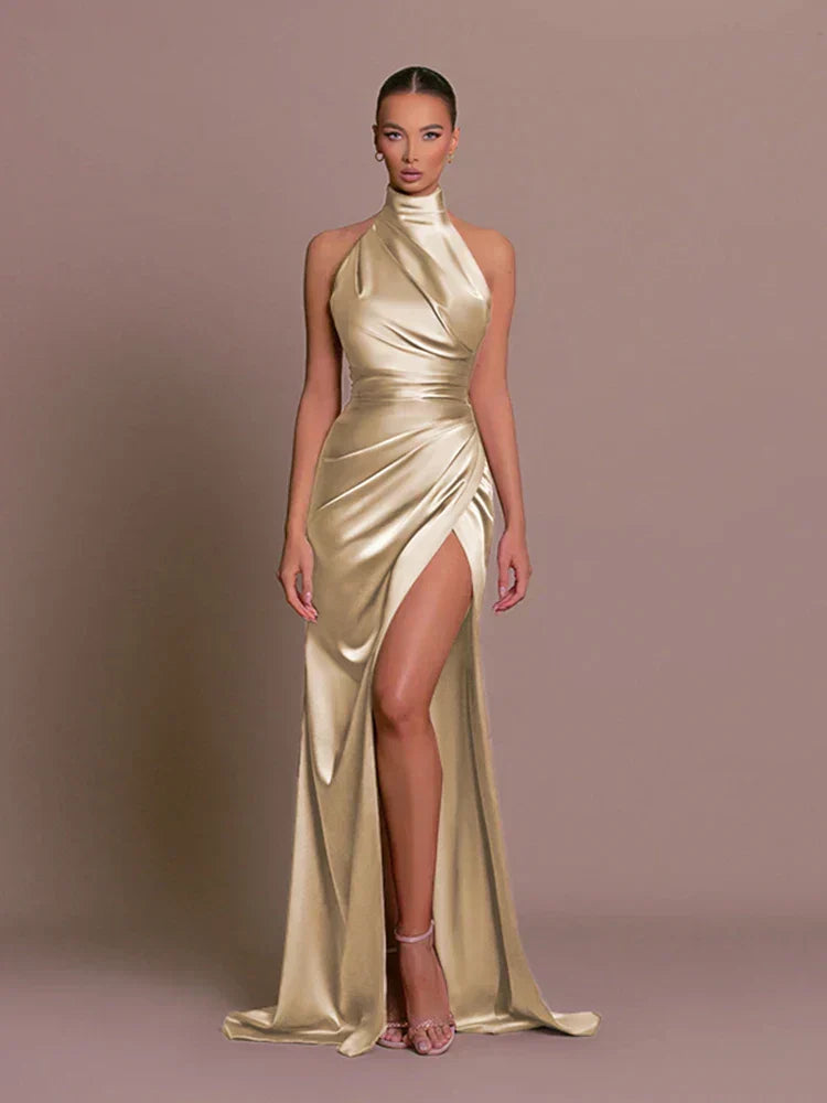 Cleo - Sleek Slit Maxi Dress