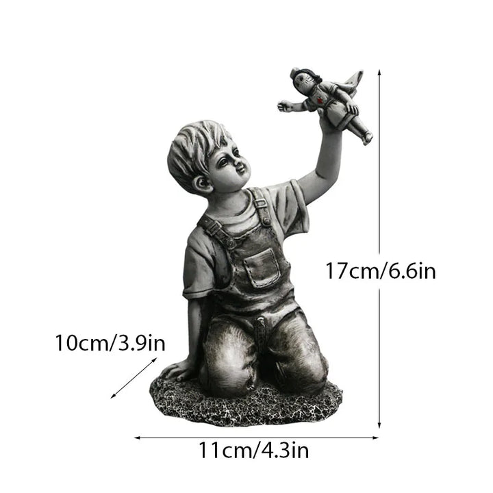 BowLift | Dropshipping Banksy Sculpture Collection Flower Thrower Statue Pop Art Modern Balloon Girl Figurine Office Home Decoration