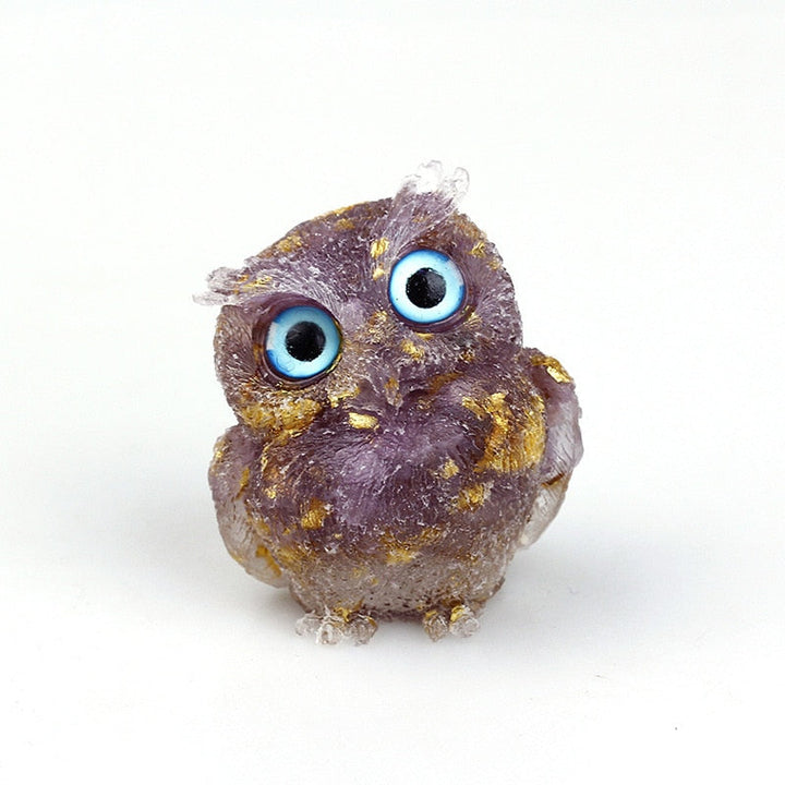 BowLift | Natural Crystal Owl Figurine: Handmade Collector's Item