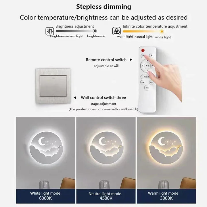 BowLift | Magical LED Wall Lamp – Moon & Stars Night Light