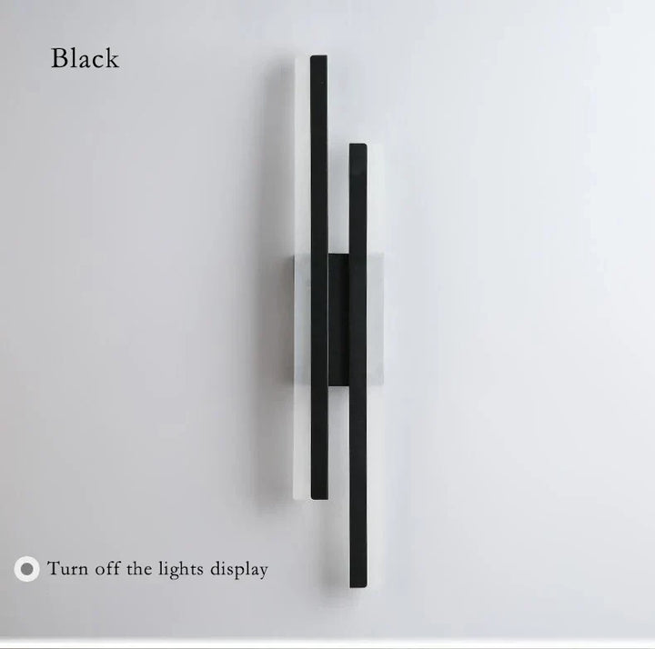 BowLift | Modern LED Wall Lamp: Black/Gold Acrylic Room Decoration Light
