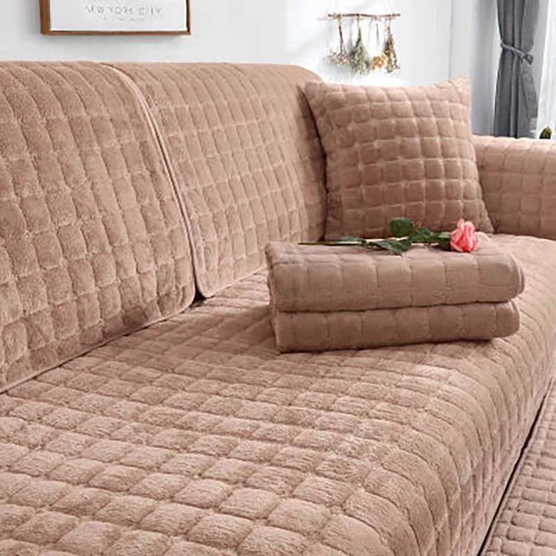 Cozy Soft Thick Plush Non-Slip Sofa Cover | Bowlift