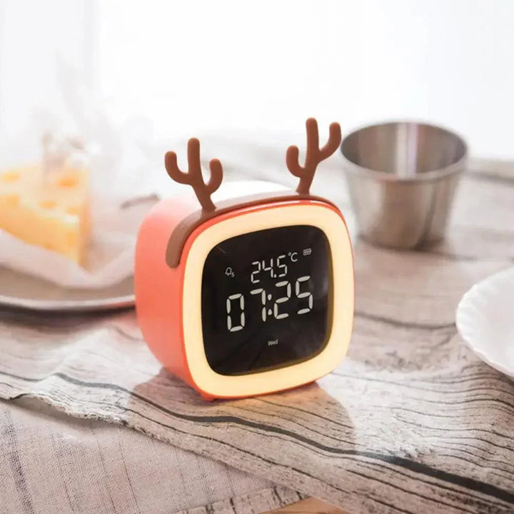 BowLift | Cartoon Bunny LED Alarm Clock with Night Light – Rechargeable, Cute Digital Display for Kids & Bedrooms