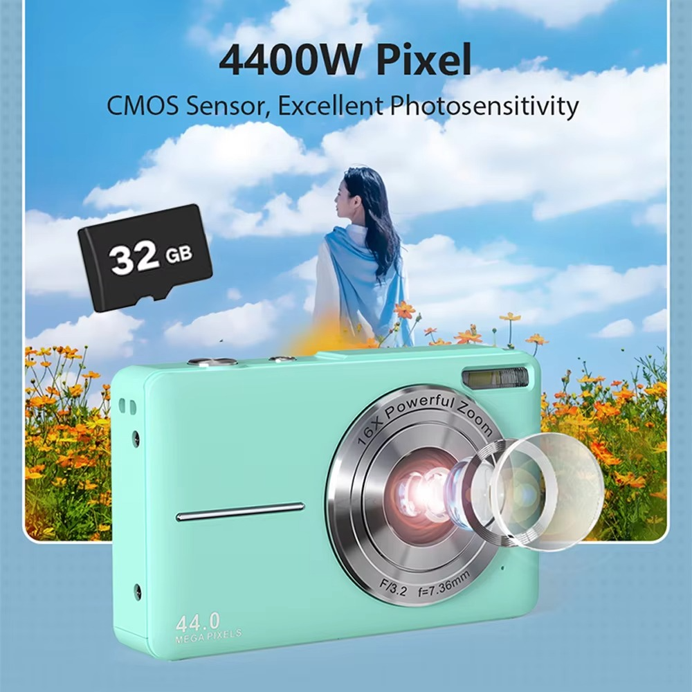 Azura | High-Resolution Kids' Digital Camera - 1080P HD, 44MP with 16X Zoom