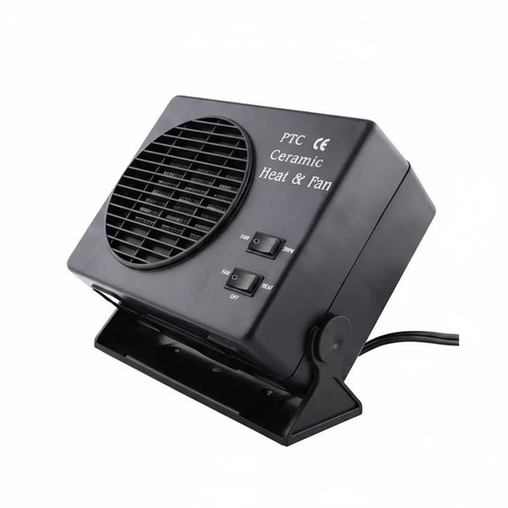 Azura | 12V Ceramic Car Heater Fan | 150W-300W | Portable Defroster w/ Automatic Thermostat