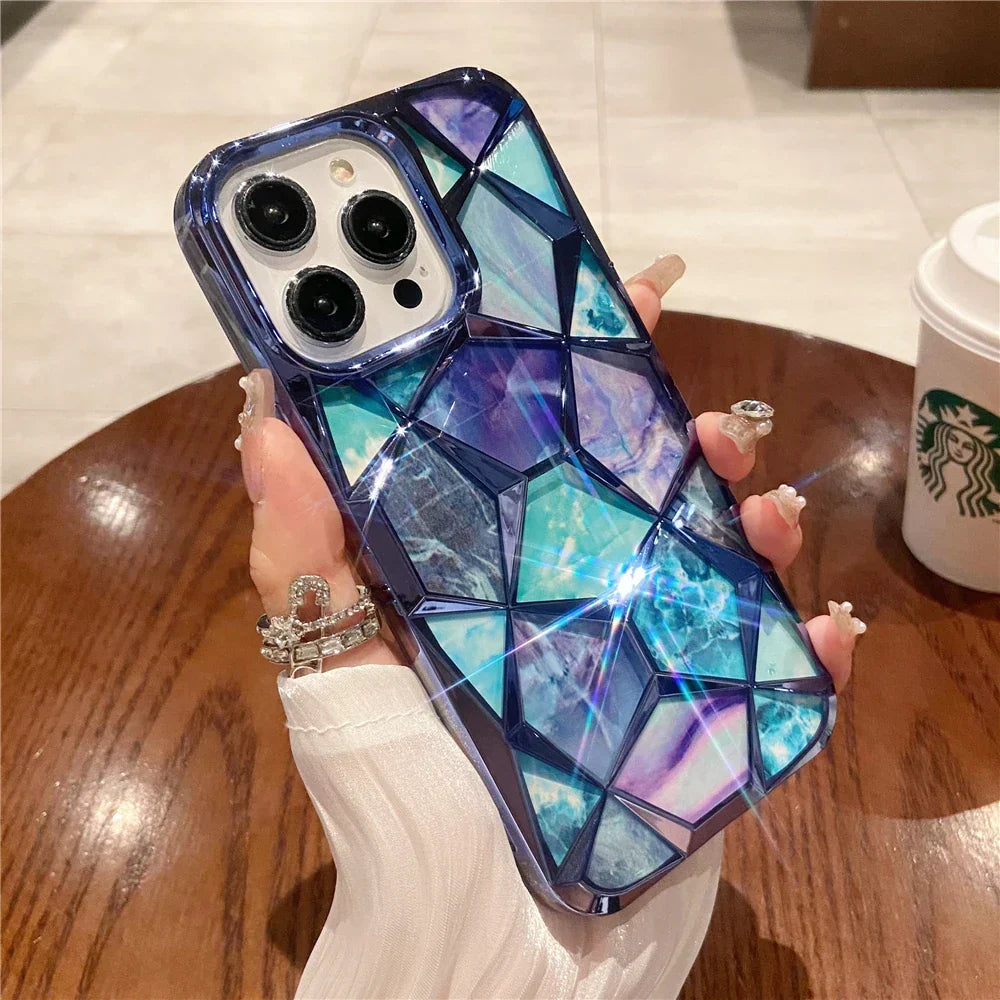 Azura | Geometric Colorful Marble iPhone Case