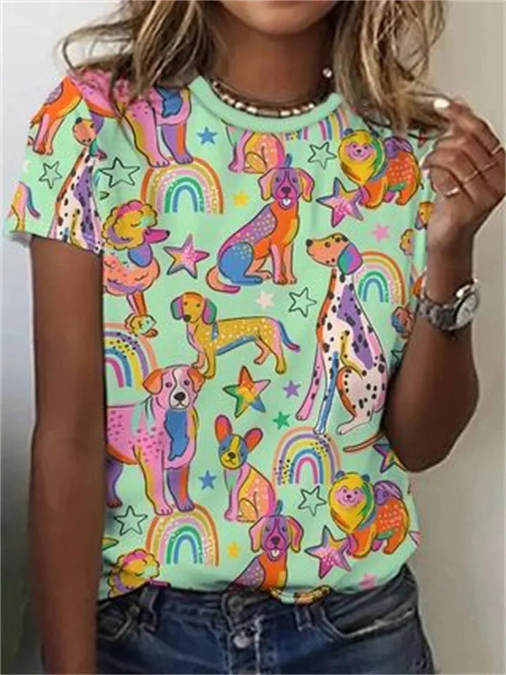 Avrille | Stylish T-shirt with Dog Print