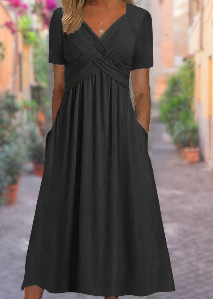 Cora - Women's Comfortable V-Neck Pocket Dress