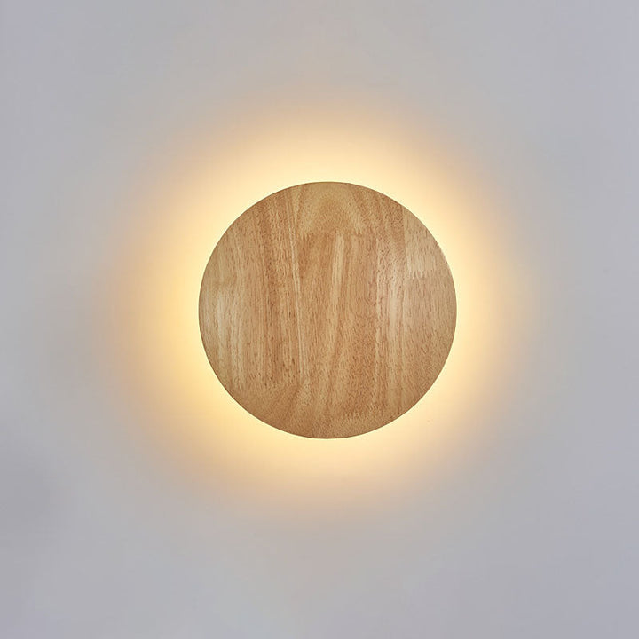 BowLift | Modern Minimalist Round Irregular Oval Wood LED Wall Light Lamp for Living Room