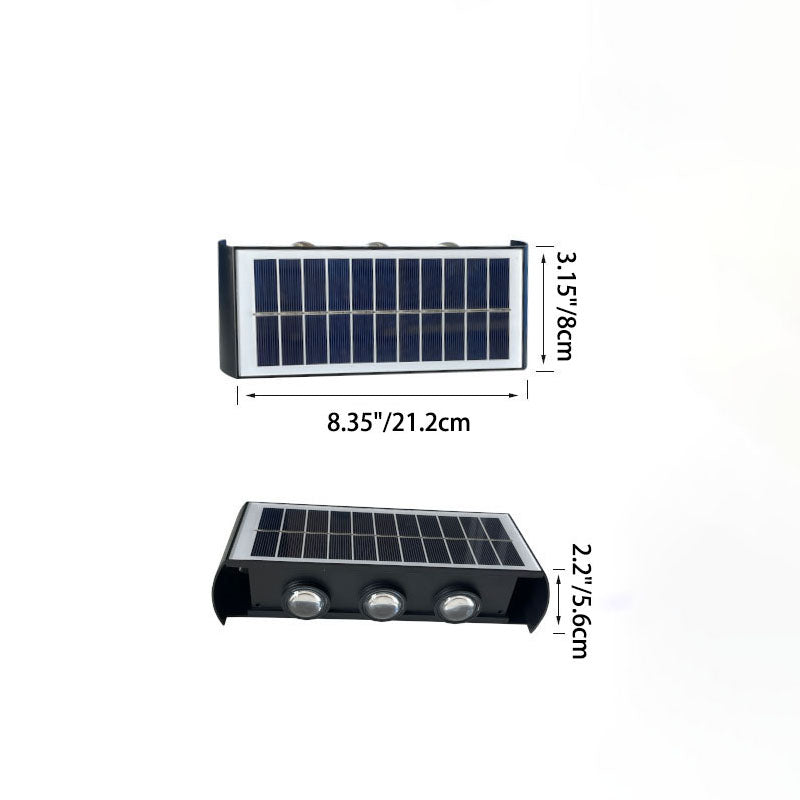 BowLift | Modern Simplicity Solar Waterproof Rectangular ABS PMMA LED Wall Light Lamp For Outdoor Patio