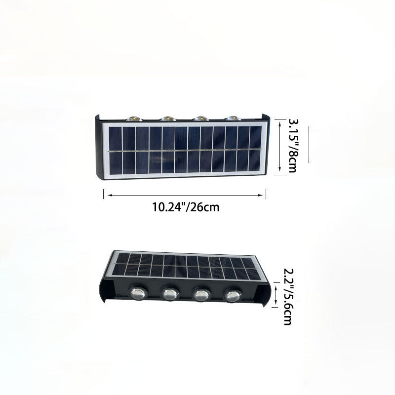 BowLift | Modern Simplicity Solar Waterproof Rectangular ABS PMMA LED Wall Light Lamp For Outdoor Patio