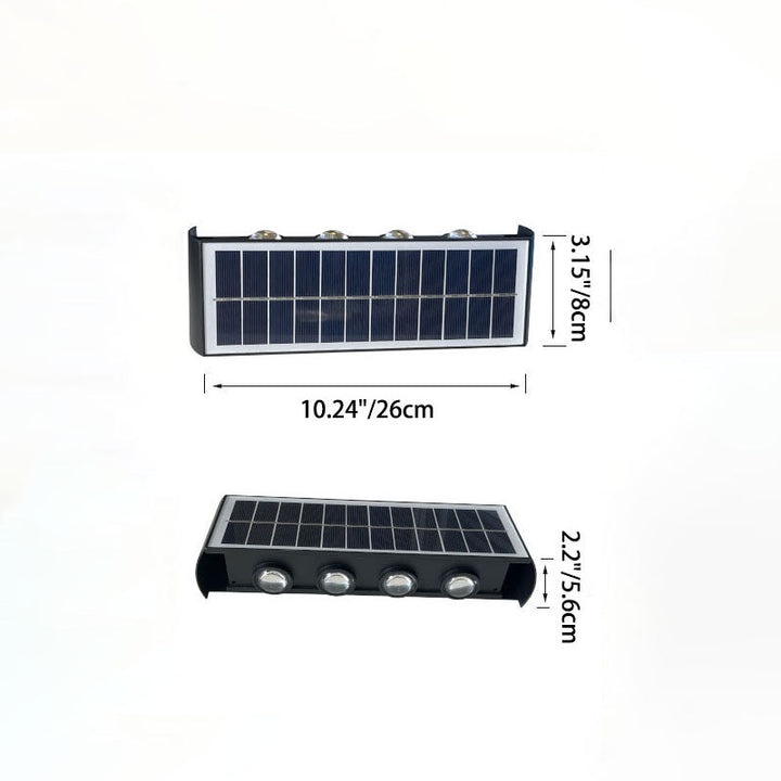 BowLift | Modern Simplicity Solar Waterproof Rectangular ABS PMMA LED Wall Light Lamp For Outdoor Patio