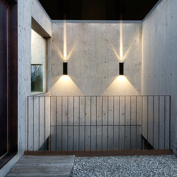 Azura | Modern Waterproof LED Outdoor Wall Light | Rectangular Up/Down Aluminum Fixture
