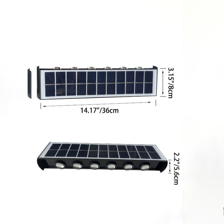 BowLift | Modern Simplicity Solar Waterproof Rectangular ABS PMMA LED Wall Light Lamp For Outdoor Patio