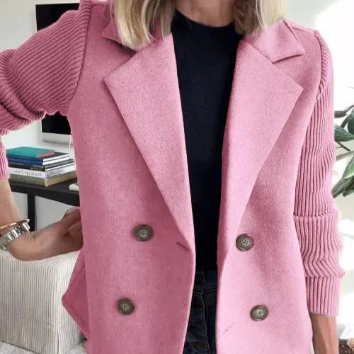 Amora™ | Elegant knit-sleeve blazer