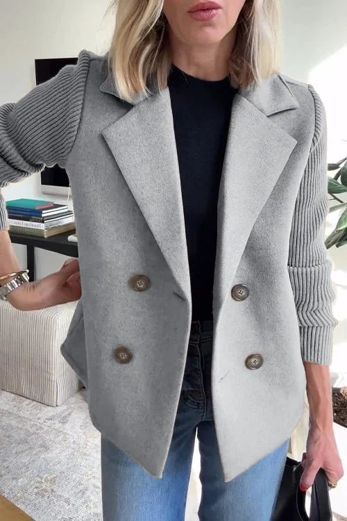 Amora™ | Elegant knit-sleeve blazer