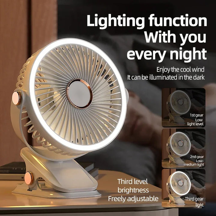 Azura | Multi-Angle Outdoor Clip-On Rechargeable Cooling Fan