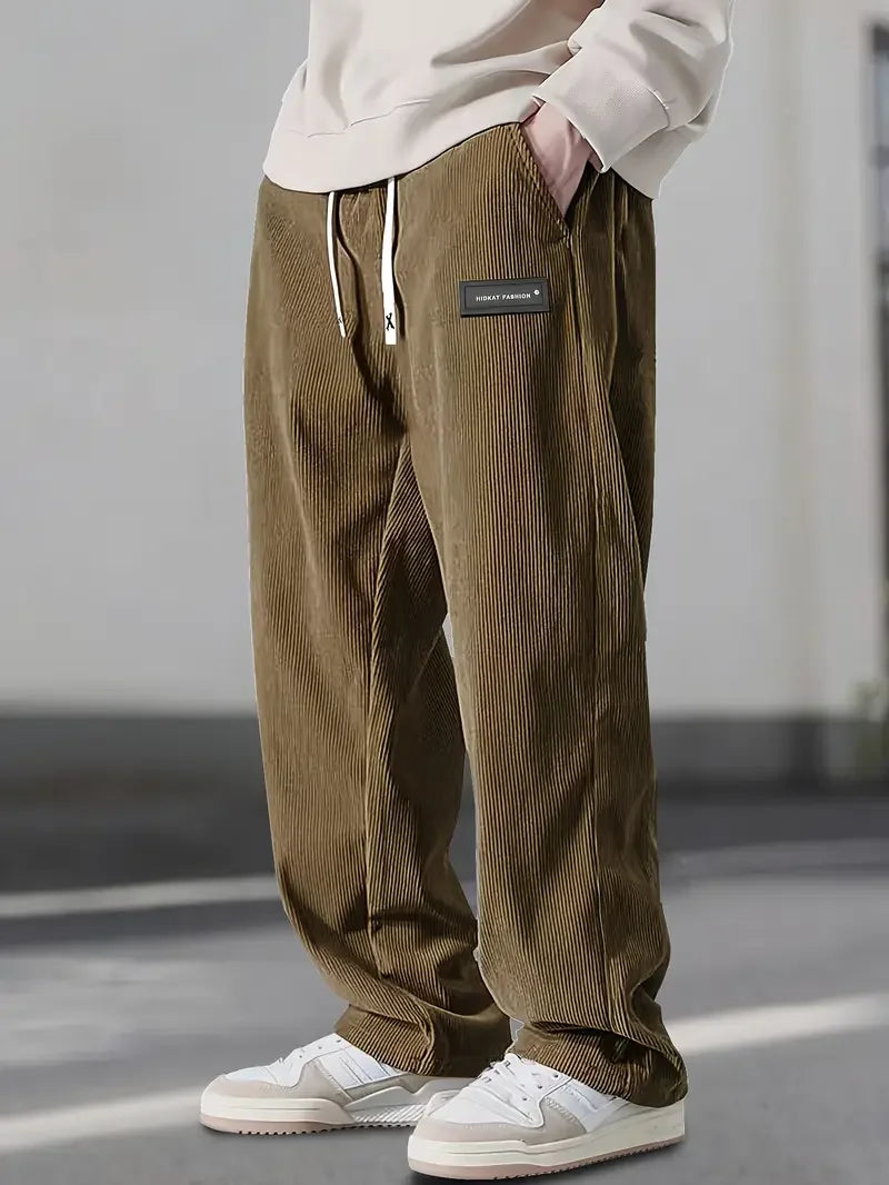 Scarlat - Casual Loose Fit Corduroy Pants