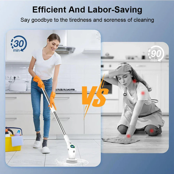 BowLift | Single Cleaning Solution: 8-in-1 Multifunctional Electric Cleaning Brush - Wireless and Rotating for Bathroom, Kitchen, Windows, and Toilet
