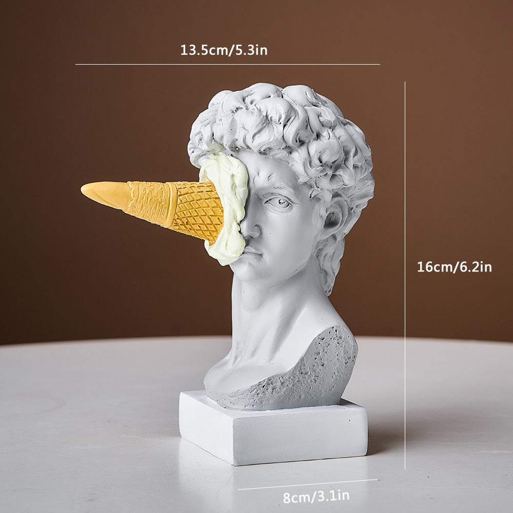 BowLift | David Figurine with Ice Cream Home Decoration Sculpture